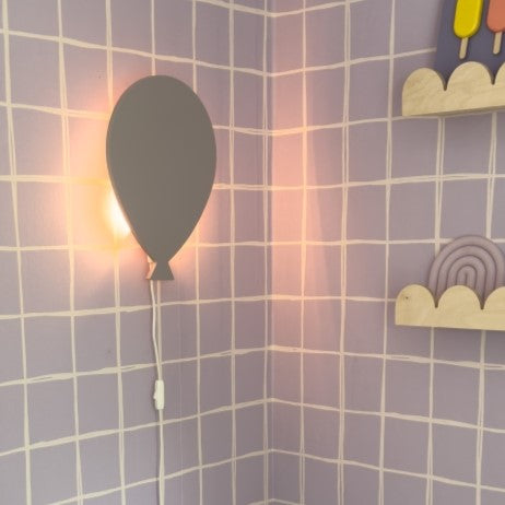 Applique murale en bois chambre d'enfant | Ballon - lilas