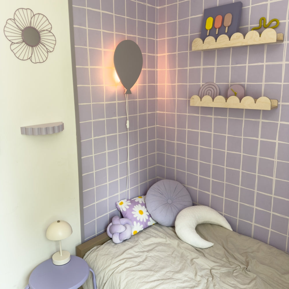 Applique murale en bois chambre d'enfant | Ballon - lilas