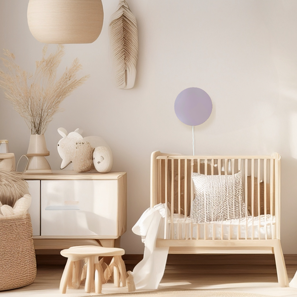 Lampe murale en bois pour chambre d'enfant | cercle lilas