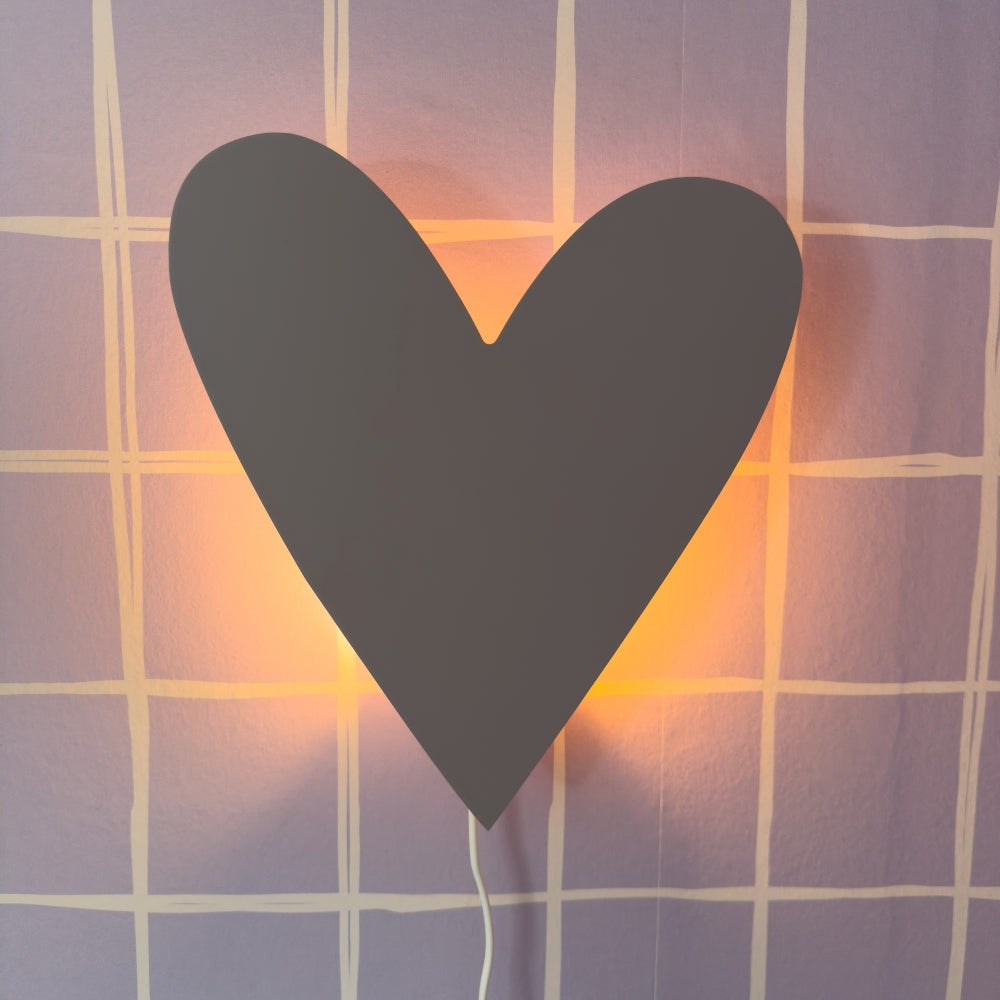 Applique murale en bois chambre d'enfant | Cœur - lilas