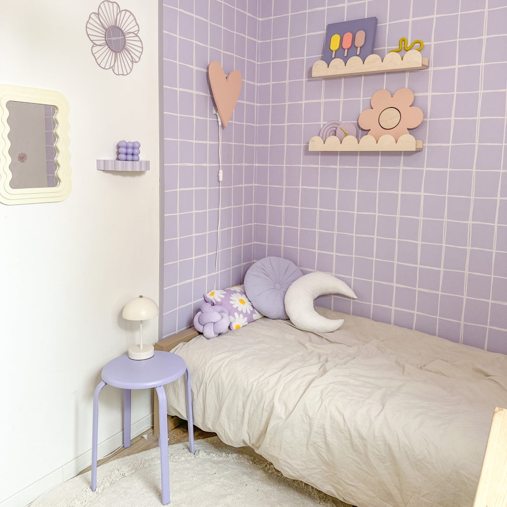 Applique murale en bois chambre d'enfant | Cœur - pêche