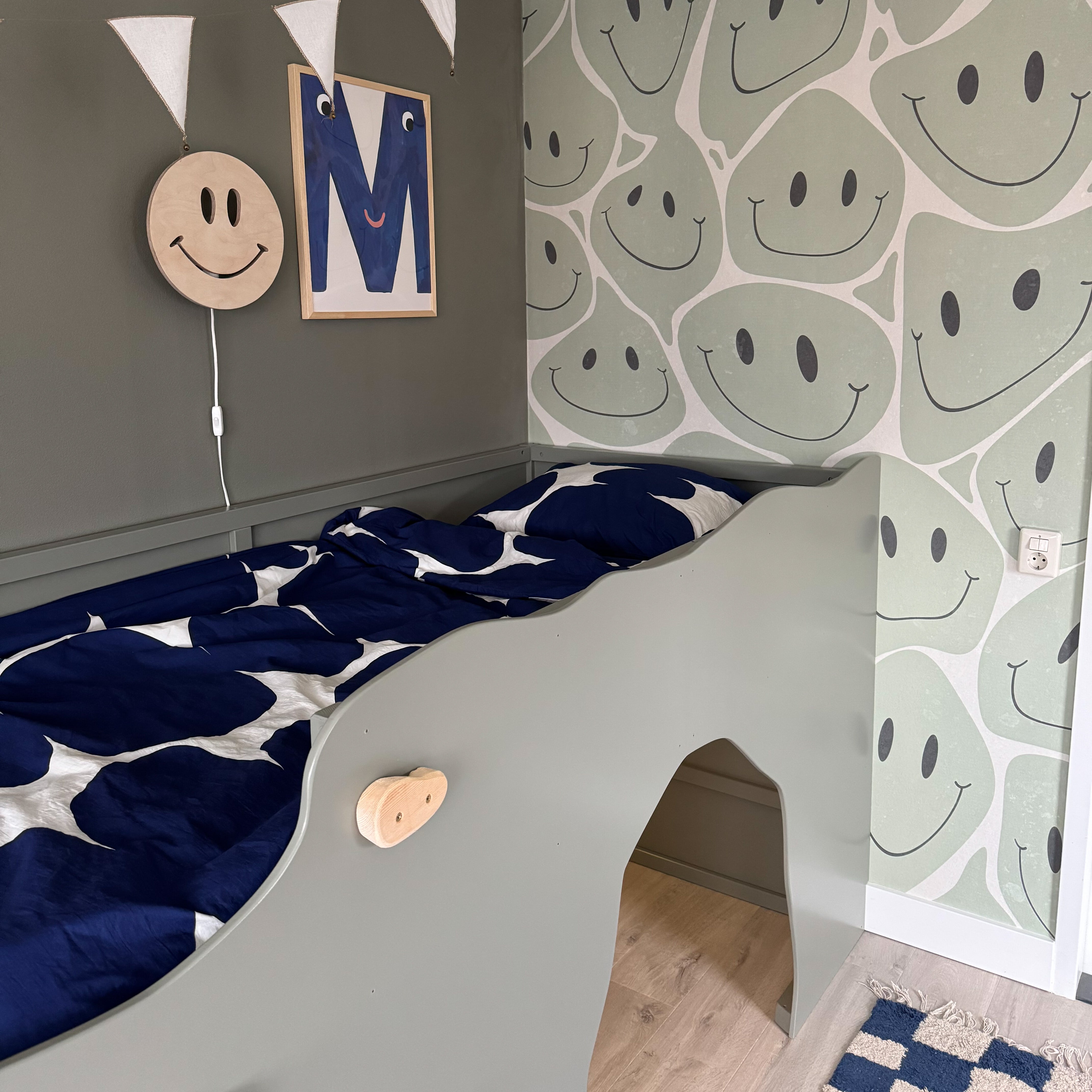 Applique murale en bois chambre d'enfant | Smiley - naturel