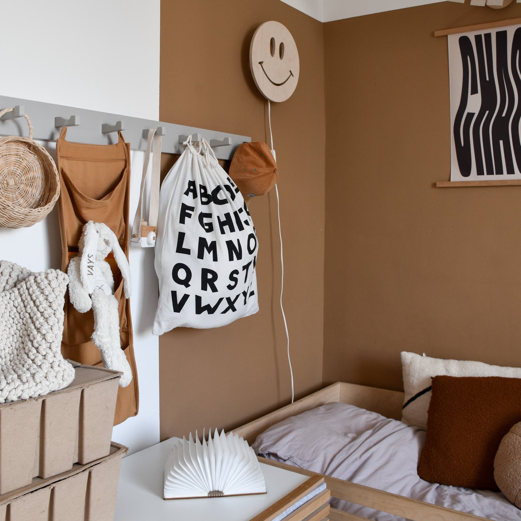 Applique murale en bois chambre d'enfant | Smiley - naturel