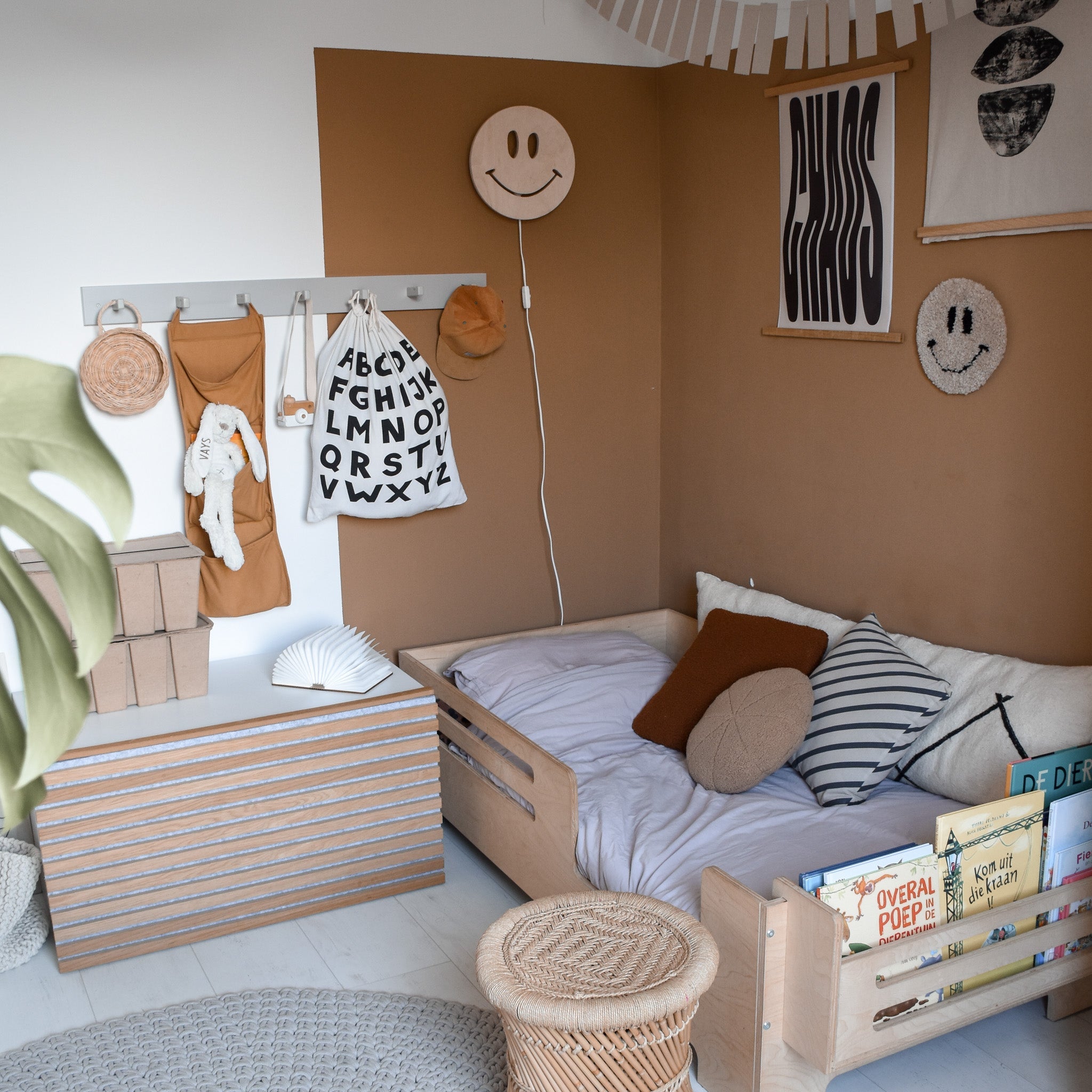 Applique murale en bois chambre d'enfant | Smiley - naturel