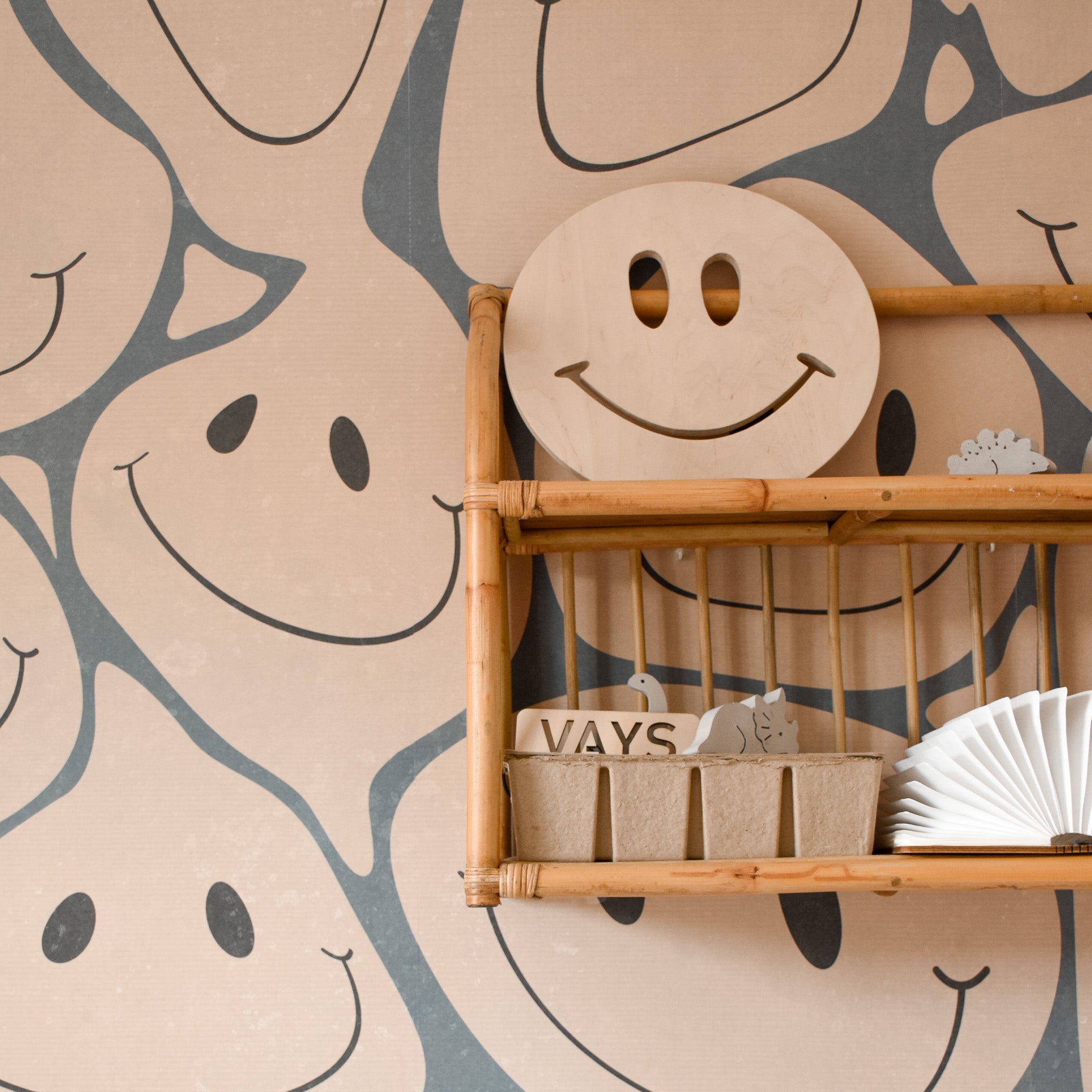 Applique murale en bois chambre d'enfant | Smiley - naturel