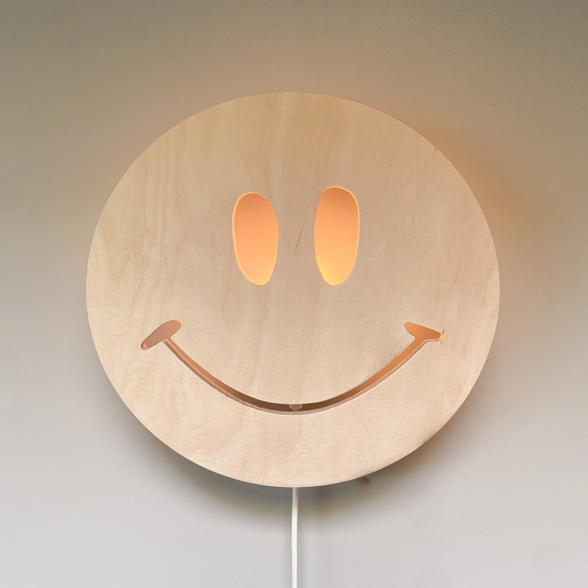 Applique murale en bois chambre d'enfant | Smiley - naturel