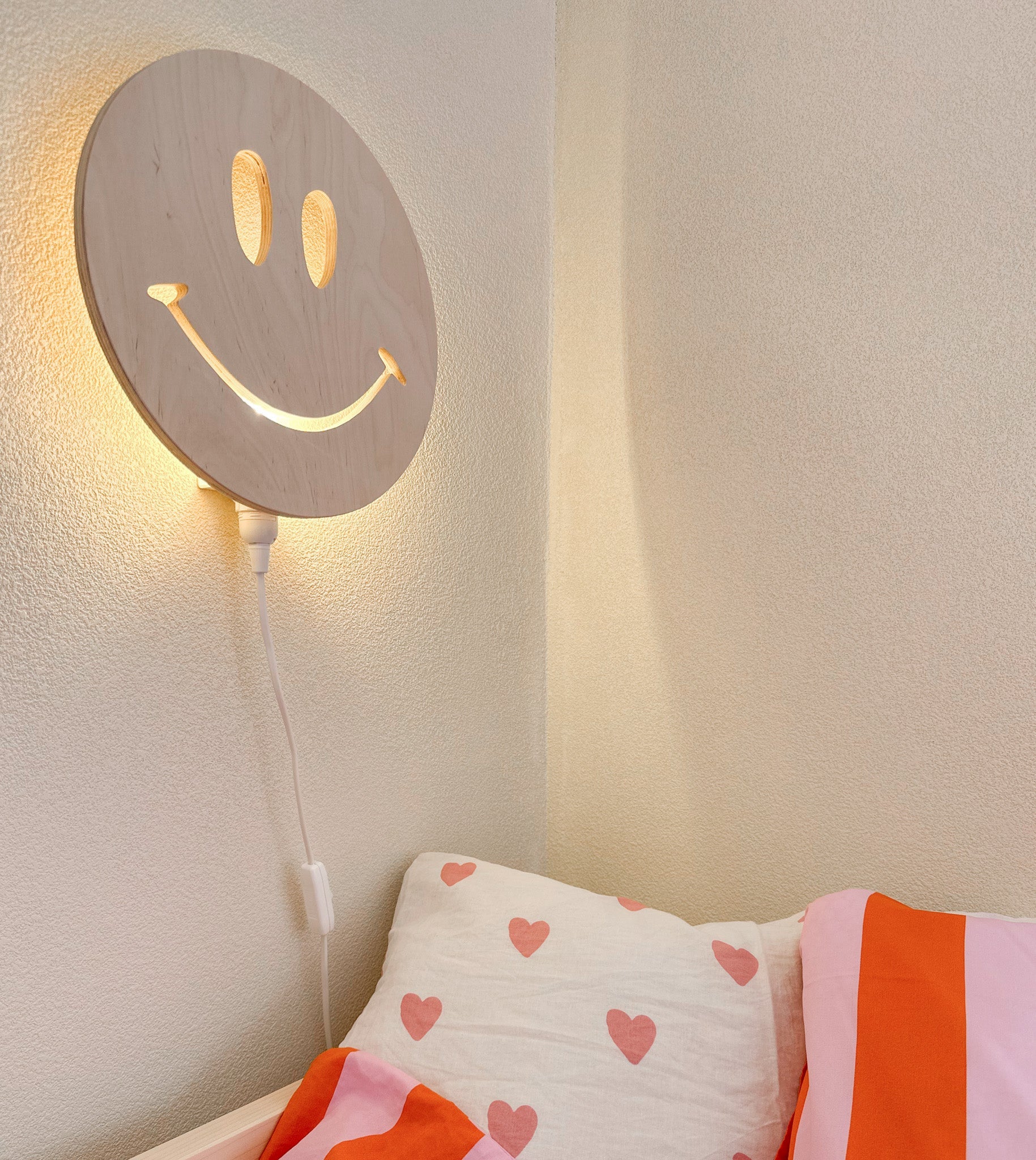 Applique murale en bois chambre d'enfant | Smiley - naturel