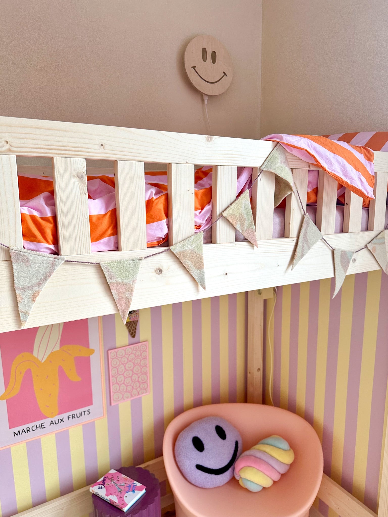 Applique murale en bois chambre d'enfant | Smiley - naturel