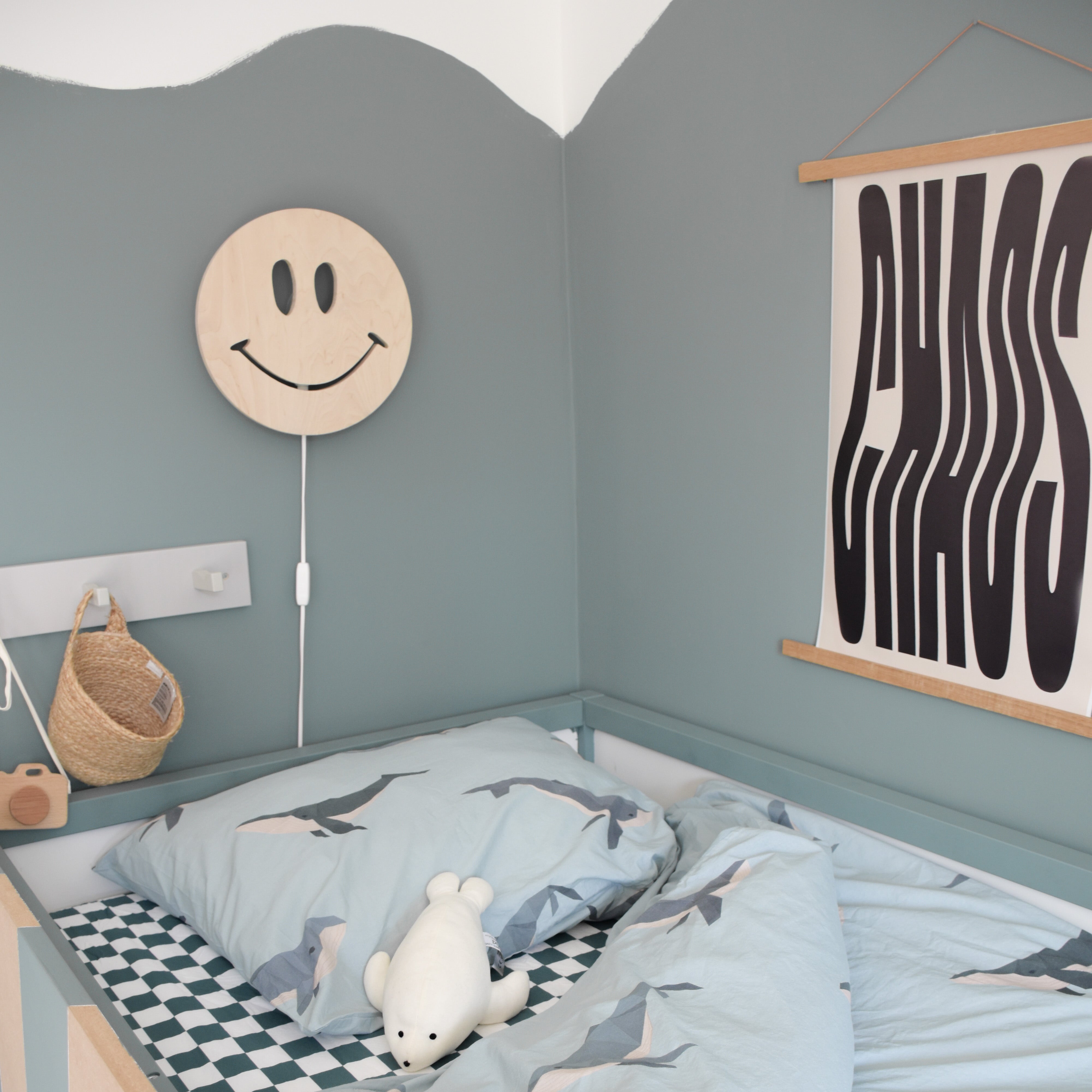 Applique murale en bois chambre d'enfant | Smiley - naturel
