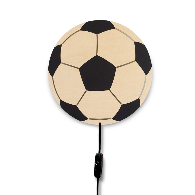 Houten wandlamp kinderkamer | Voetbal, - toddie.nl