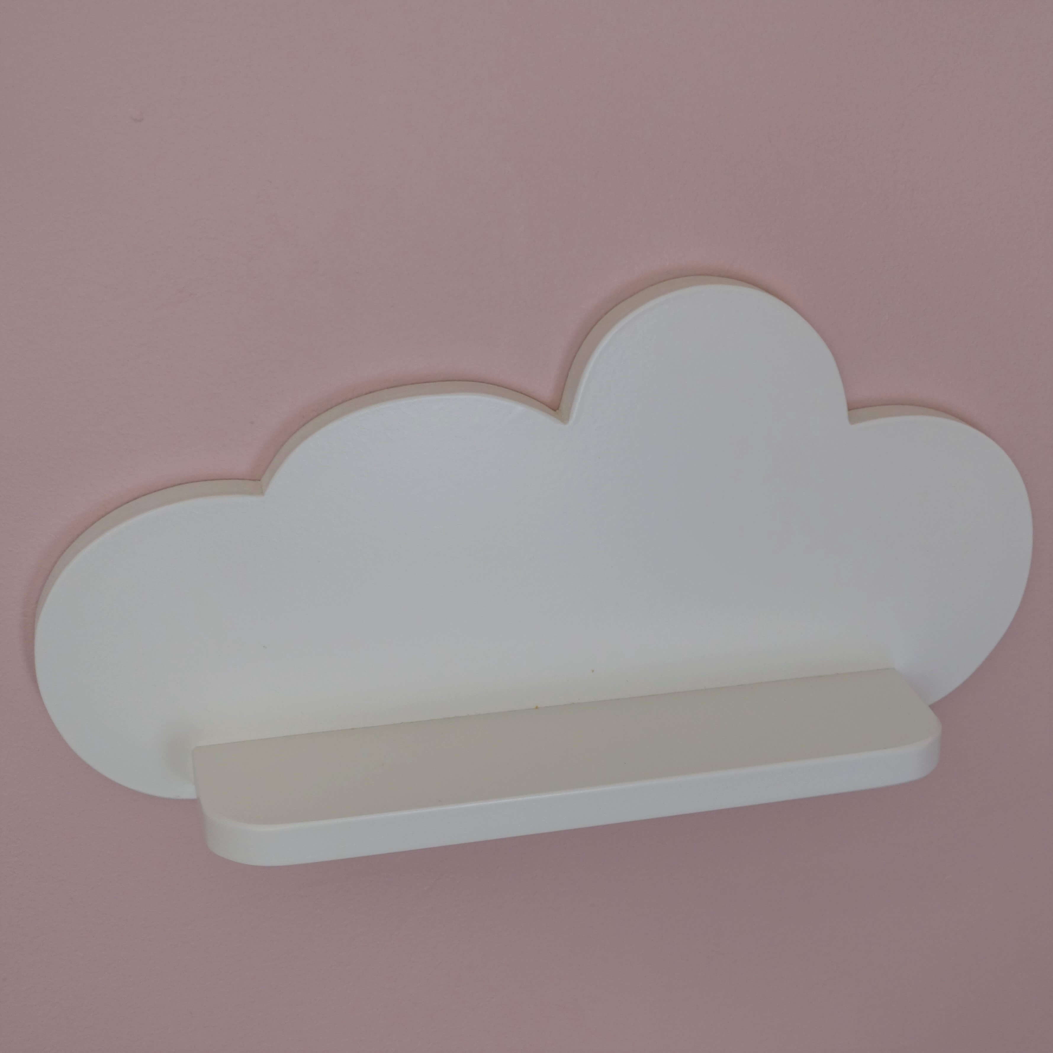 Set à 2 stk Witte houten wandplanken wolk, planken kinderkamer | Wolkie - toddie.nl