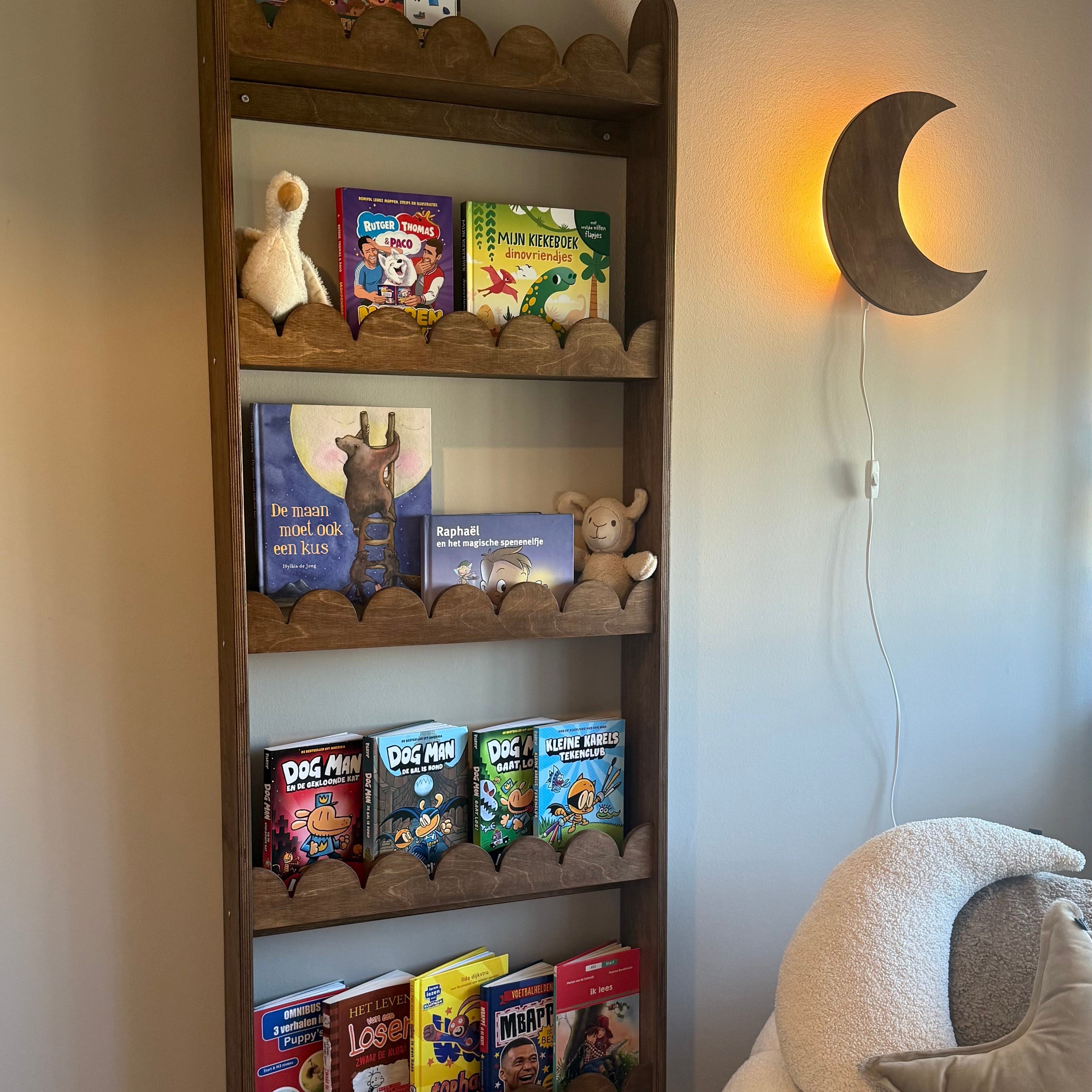 Bubble Montessori étagère à livres chambre d’enfant | 5 étagères - Wengé - toddie.fr