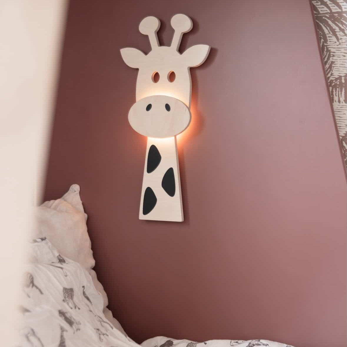Applique murale en bois chambre d'enfant | Girafe - naturel