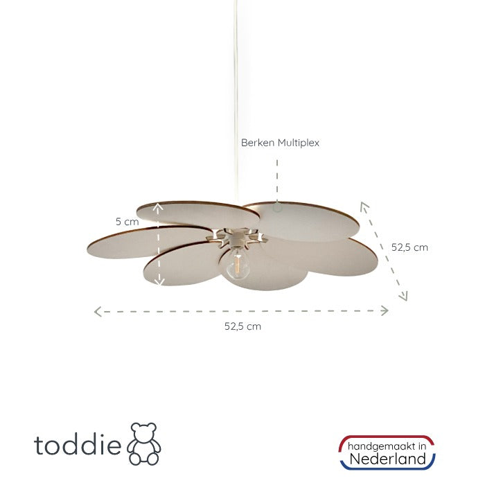 Lampe suspendue en bois chambre d'enfant | Fleur - naturel