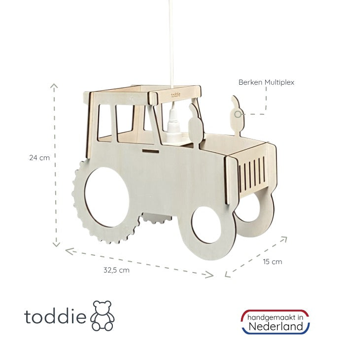 Houten hanglamp kinderkamer | Trekker - blank - toddie.nl ®
