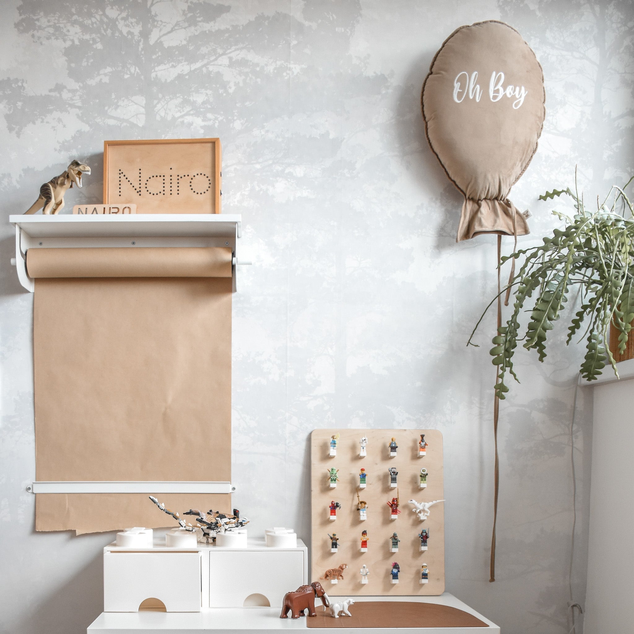 Tableau mural en bois chambre d'enfant | Tableau Lego - naturel - toddie.fr