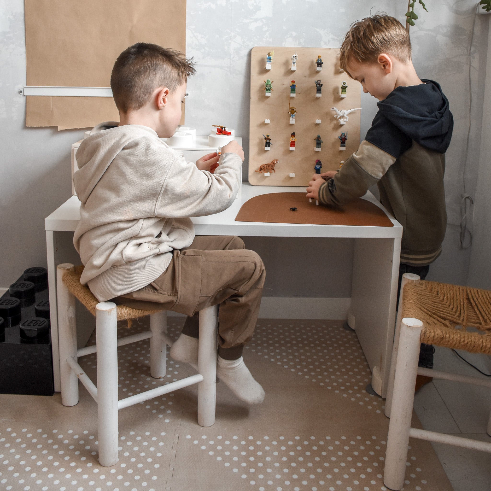 Tableau mural en bois chambre d'enfant | Tableau Lego - naturel - toddie.fr