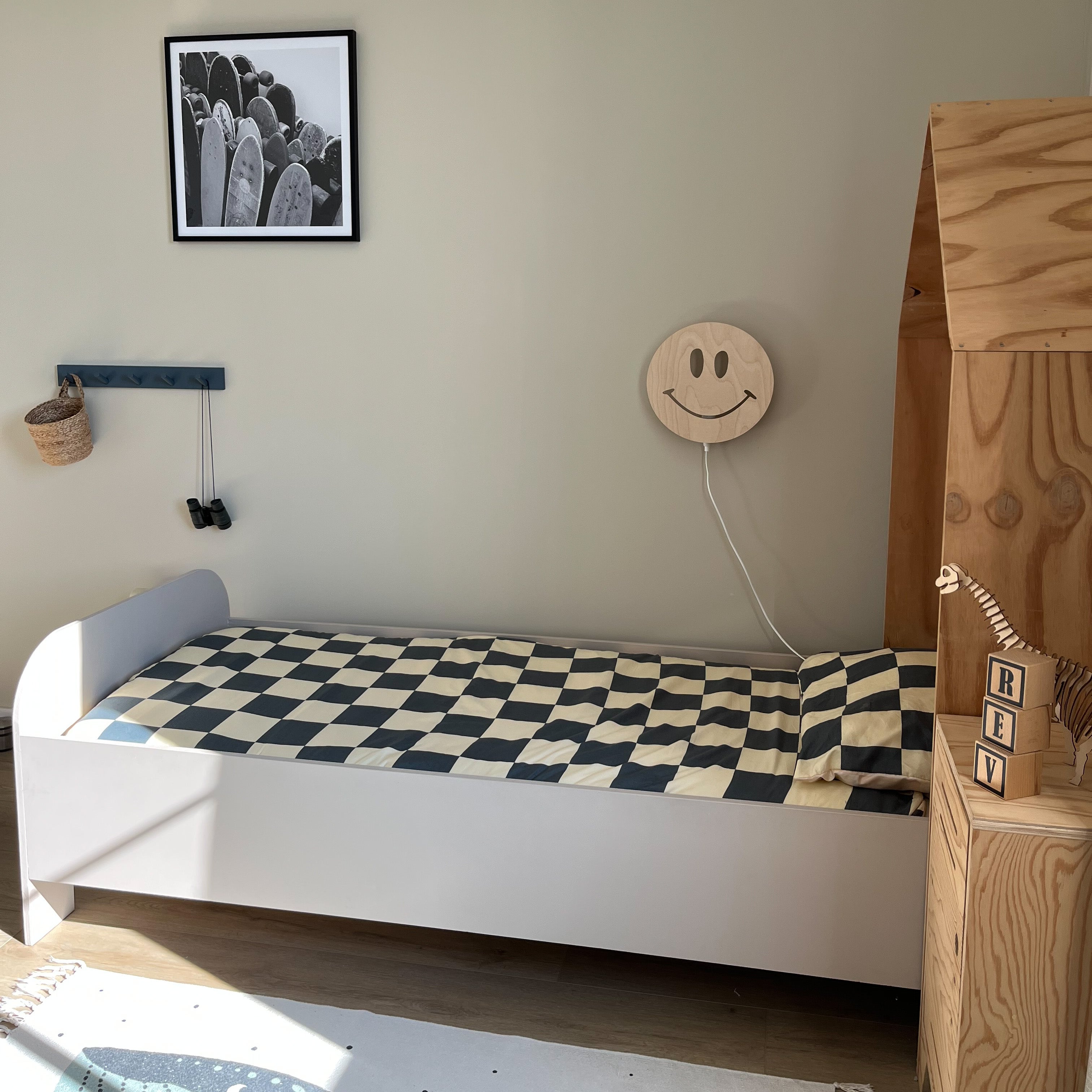 Houten wandlamp kinderkamer | Smiley - blank - toddie.nl ®