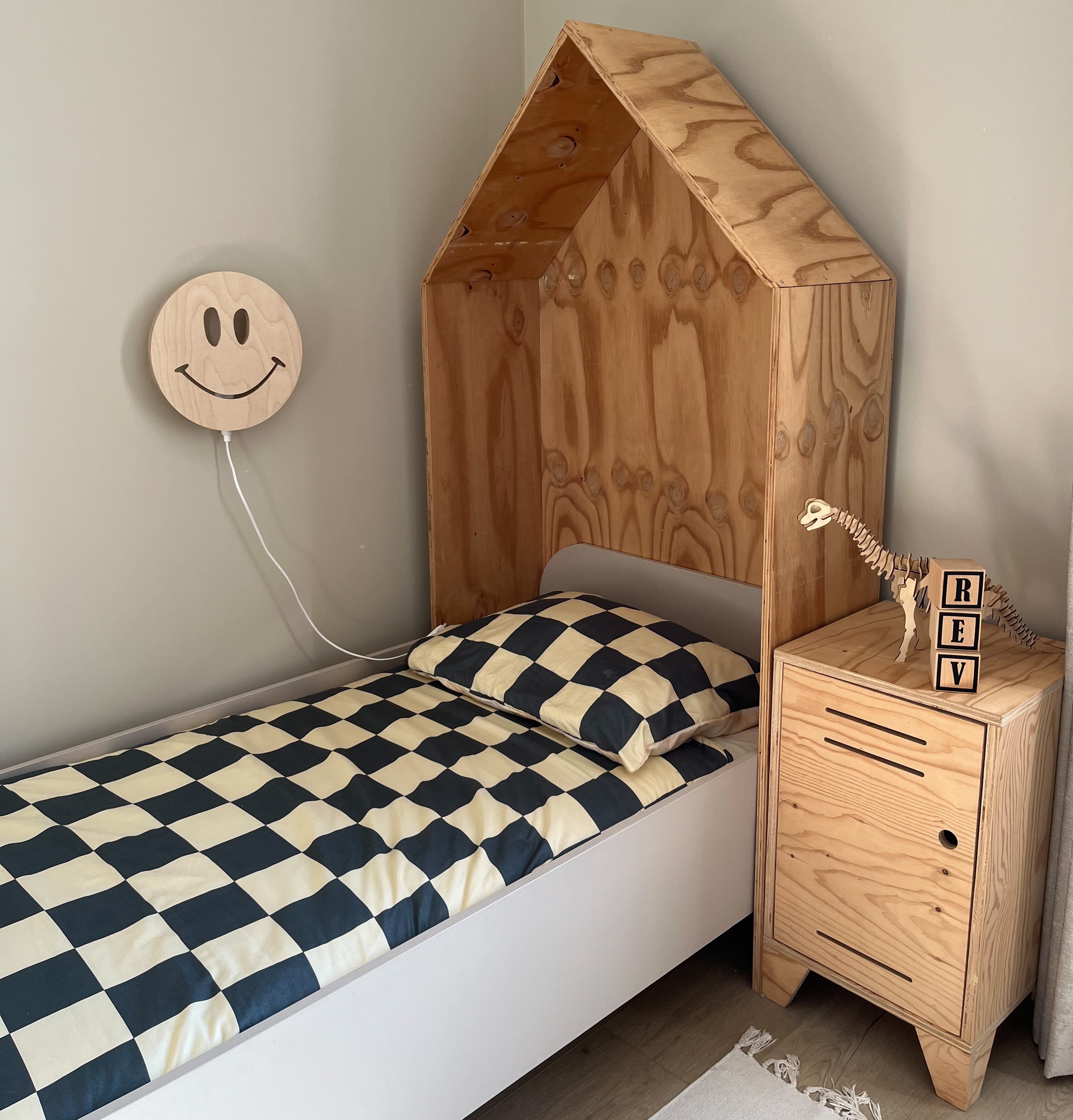Applique murale en bois chambre d'enfant | Smiley - naturel