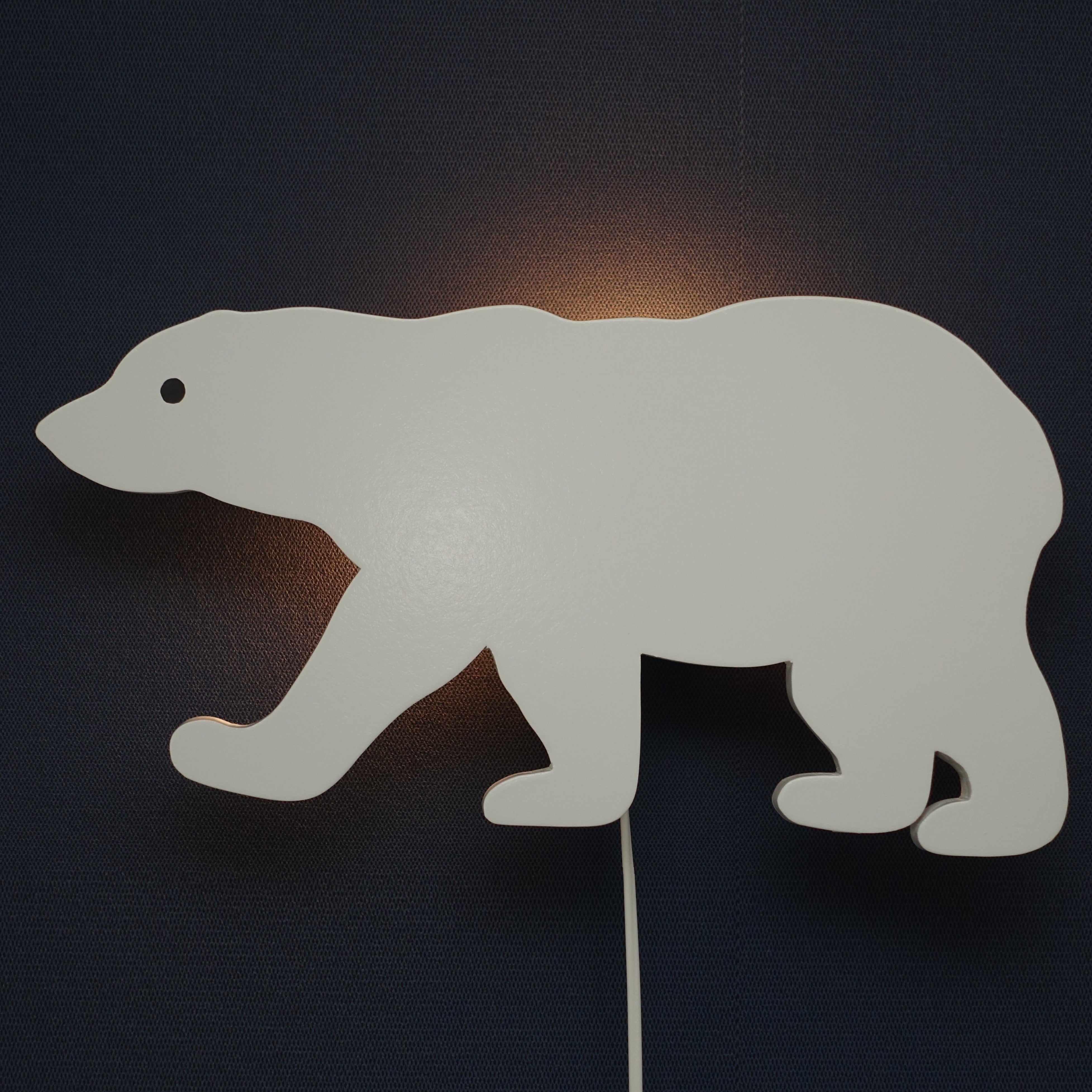 Applique murale en bois chambre d'enfant | Ours polaire - toddie.fr