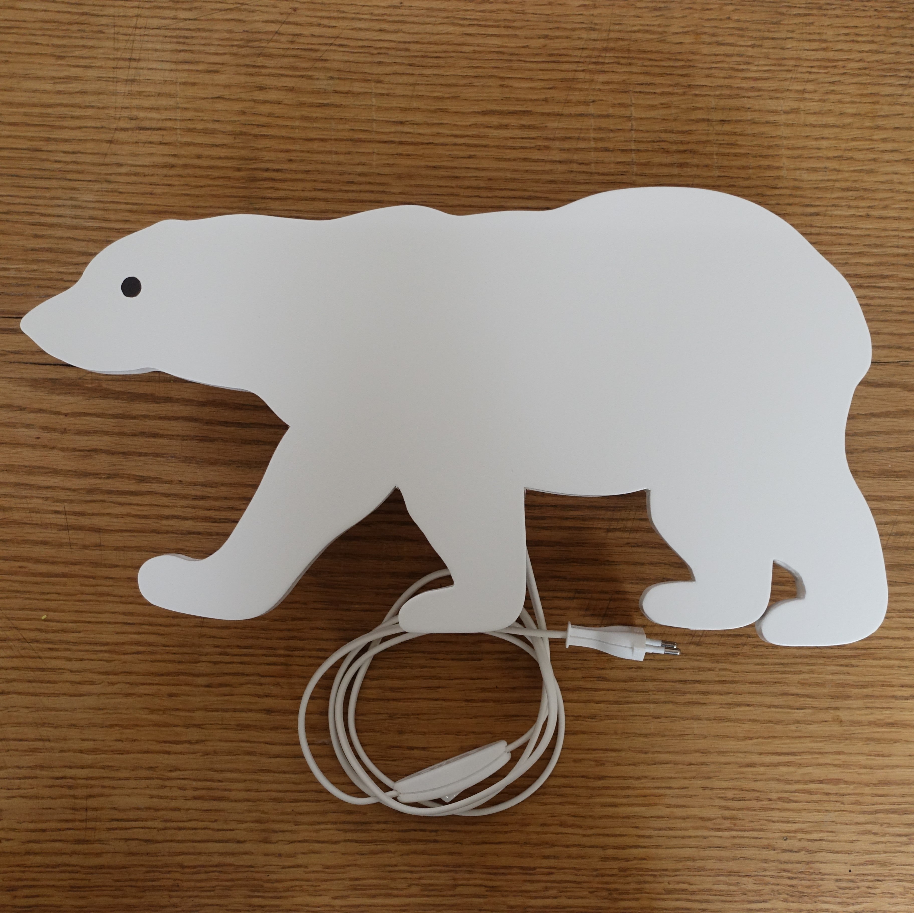 Applique murale en bois chambre d'enfant | Ours polaire - toddie.fr
