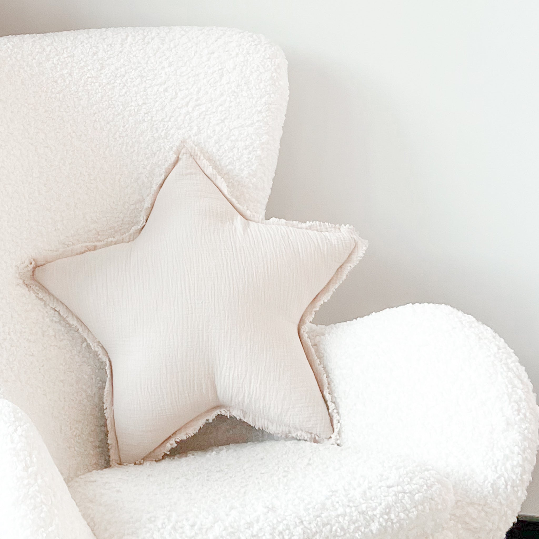 Sierkussen kinderkamer | Ster - mousseline beige - toddie.fr