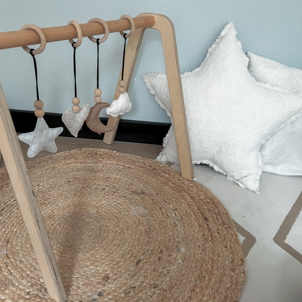 Sierkussen kinderkamer | Ster - mousseline embroidery - toddie.fr