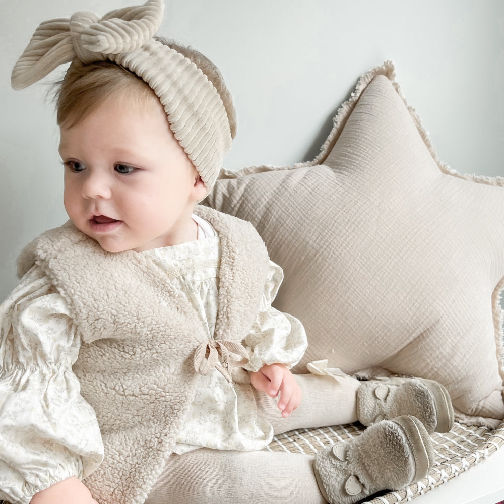 Sierkussen kinderkamer | Ster - mousseline beige - toddie.fr