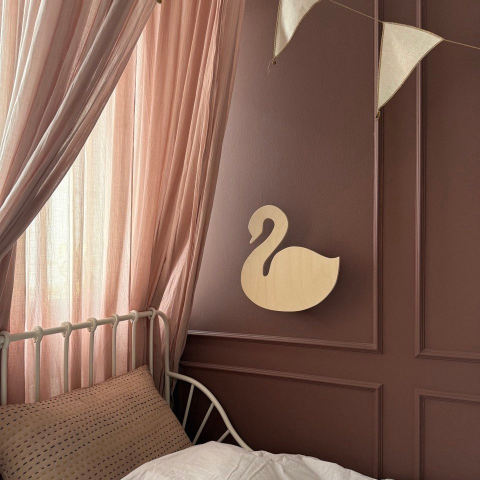 Applique murale en bois chambre d'enfant | Cygne - naturel