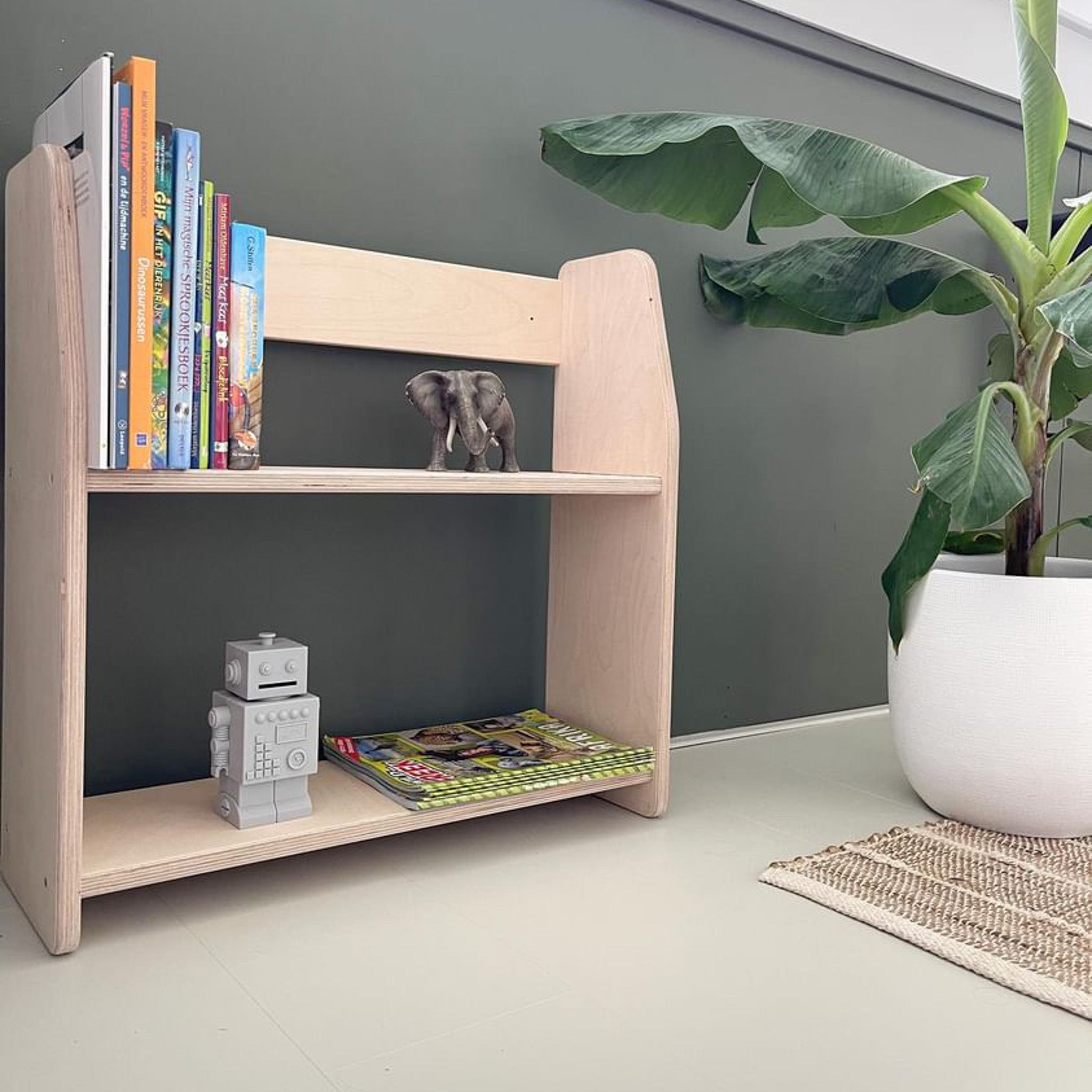 Montessori armoire murale ouverte chambre d'enfant | 2 étagères - naturel - toddie.fr