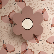 Applique murale enfant en bois | Fleur - rose terra