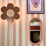 Applique murale en bois chambre d'enfant | Fleur - terre rose