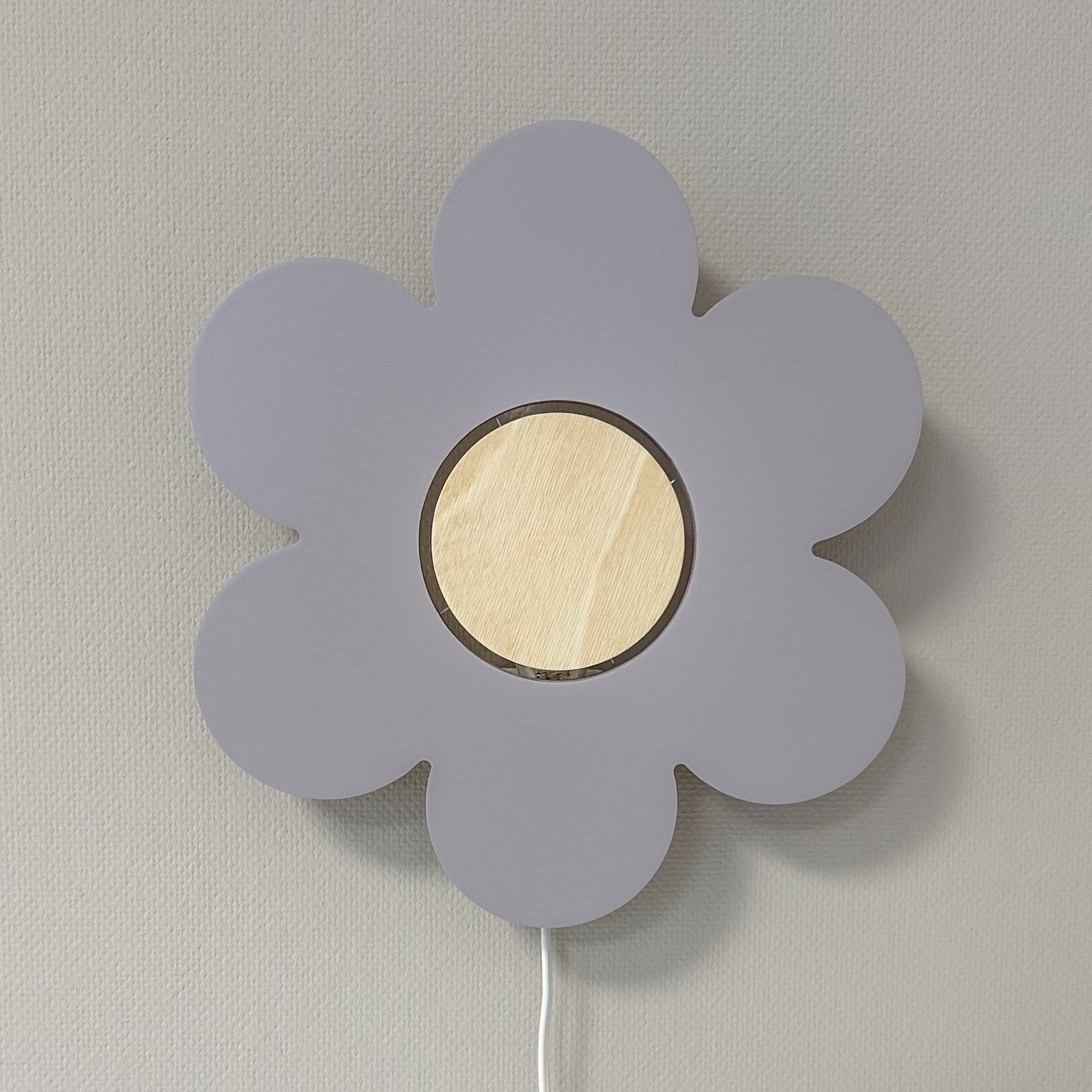 Houten wandlamp kinderkamer | Bloem - Lila - toddie.nl ®