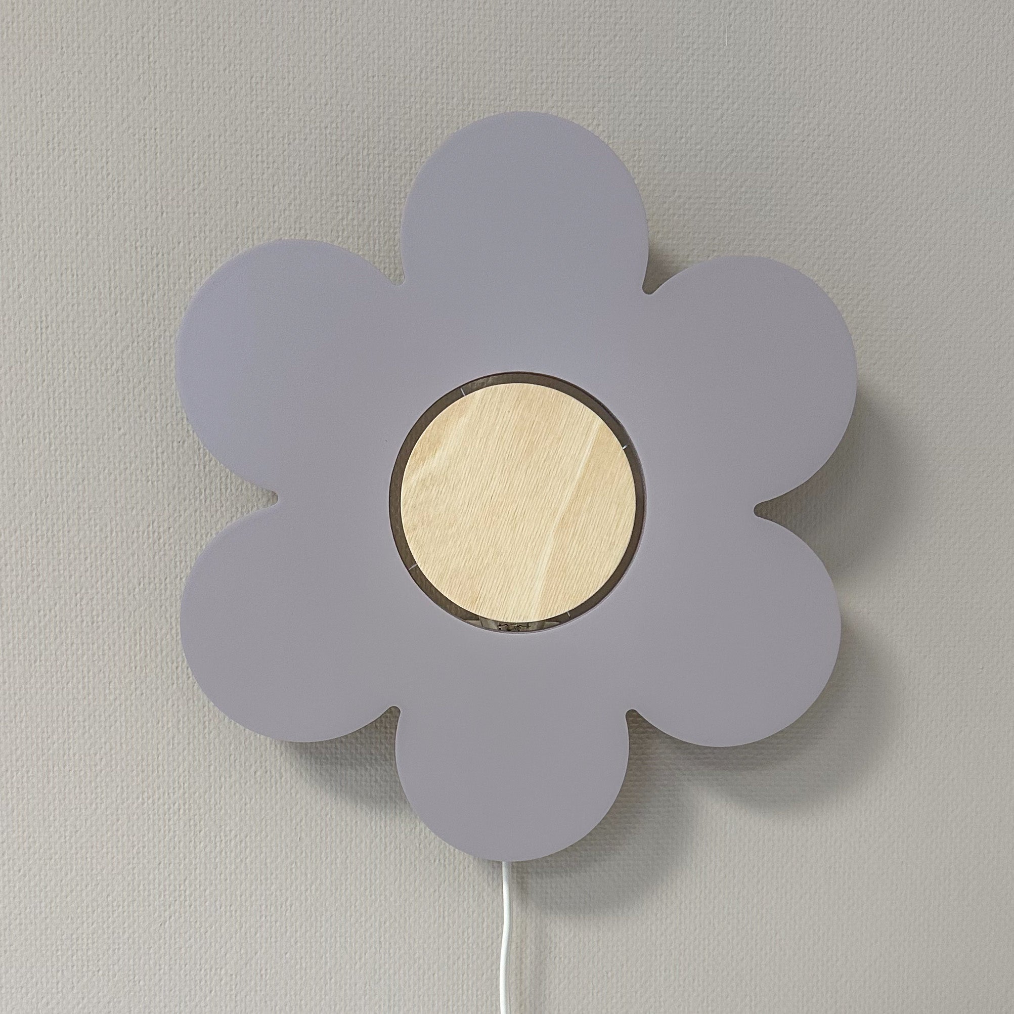 Applique murale en bois chambre d'enfant | Fleur - lilas
