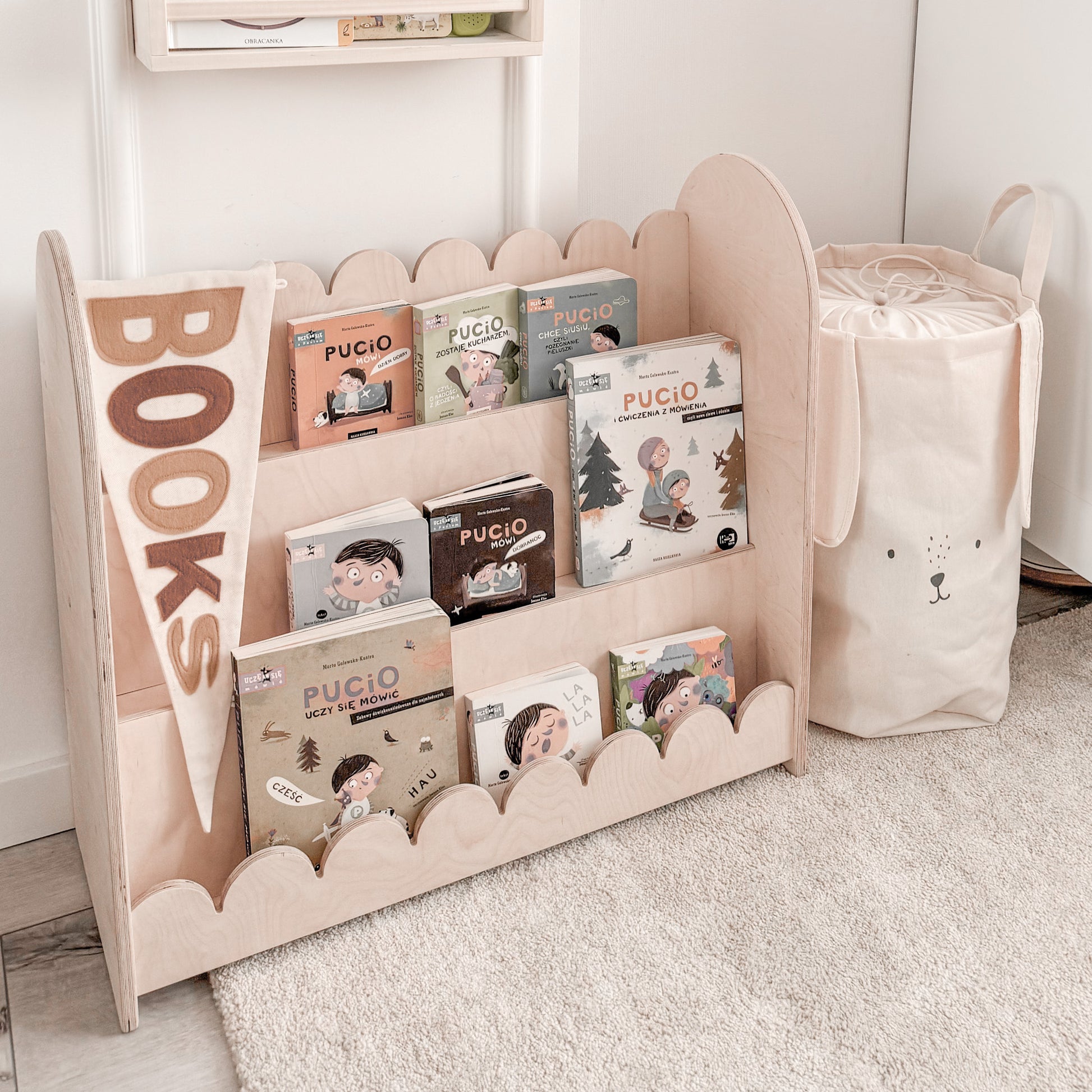 Bubble Montessori boekenkast kinderkamer | 3 treden - blank - toddie.nl ®