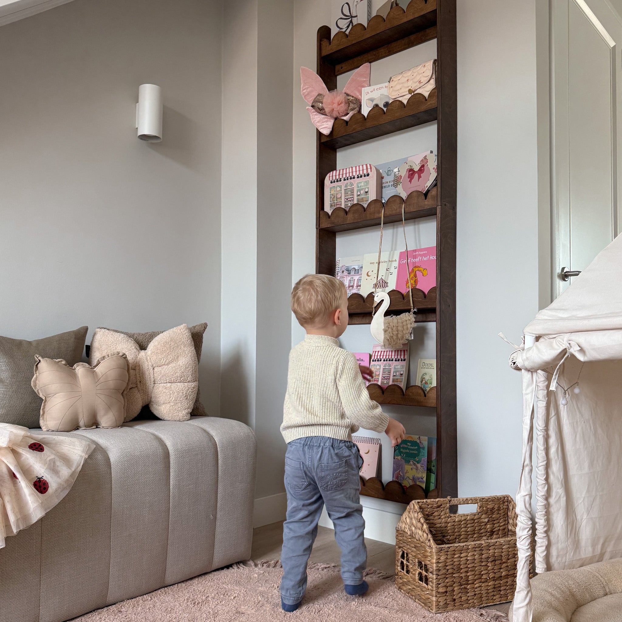 Bubble Montessori étagère à livres chambre d’enfant | 6 étagères - Wengé