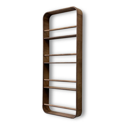 Novie montessori rond boekenrek kinderkamer | 4 planken - Wengé gebeitst - toddie.nl ®
