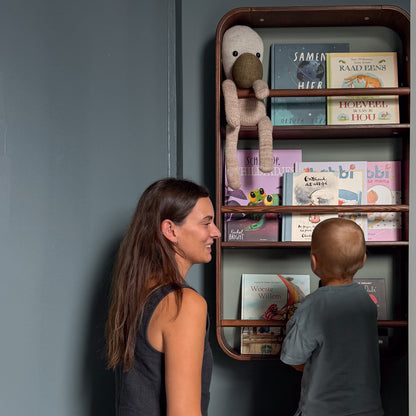Bibliothèque enfant Montessori | Novie, 3 tablettes - teintée Wengé