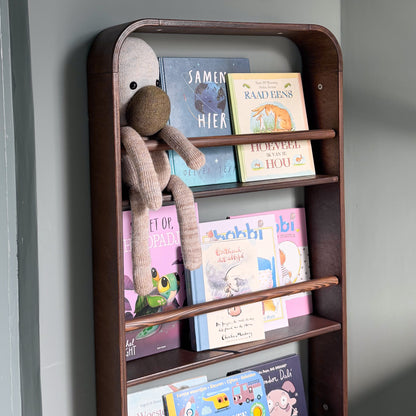 Bibliothèque enfant Montessori | Novie, 3 tablettes - teintée Wengé