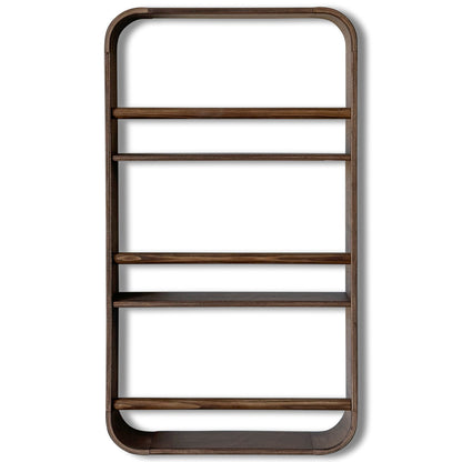 Novie montessori rond boekenrek kinderkamer | 3 planken - Wengé gebeitst - toddie.nl ®