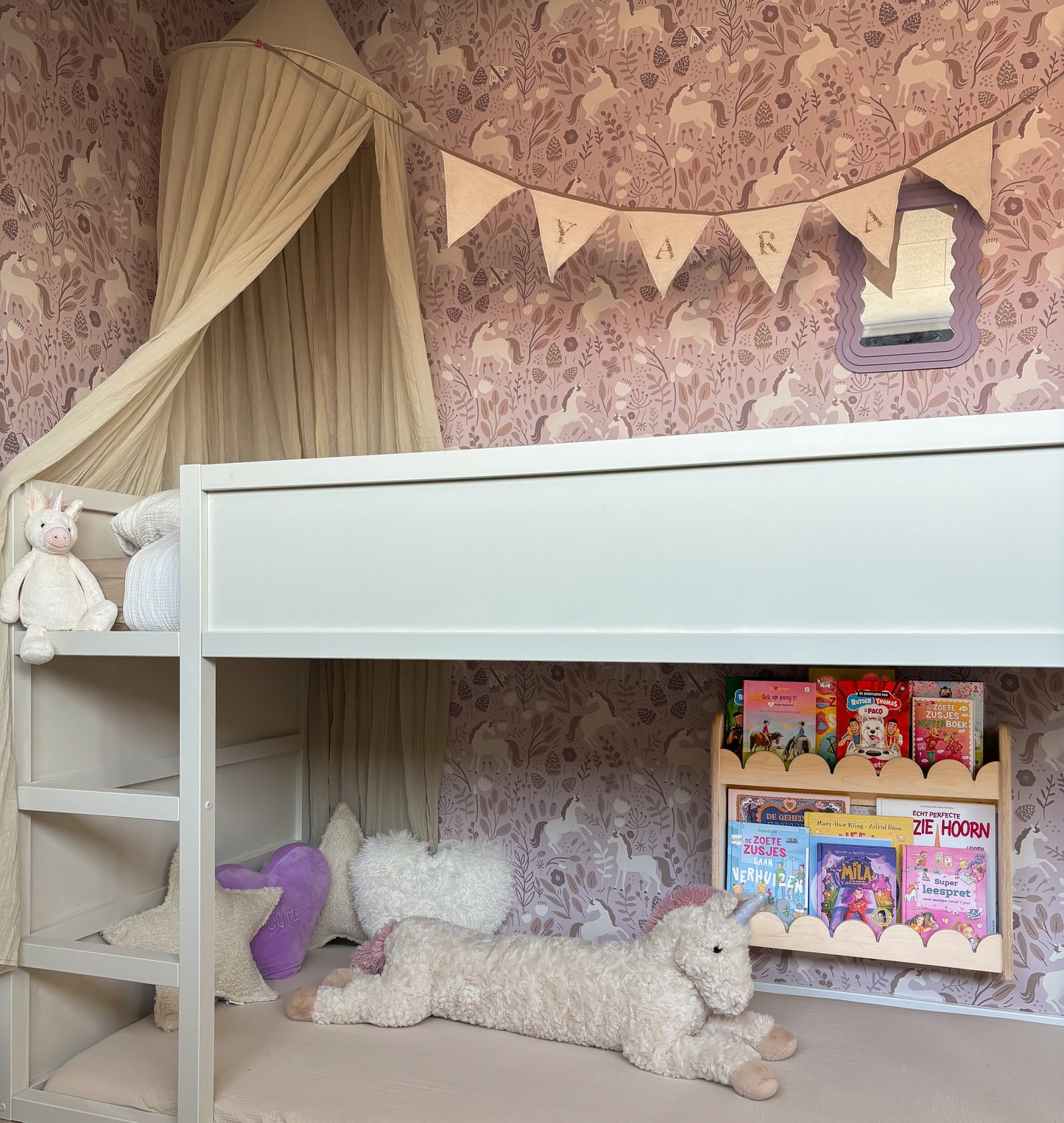 Bubble Montessori boekenrek kinderkamer | 2 planken - blank - toddie.nl ®