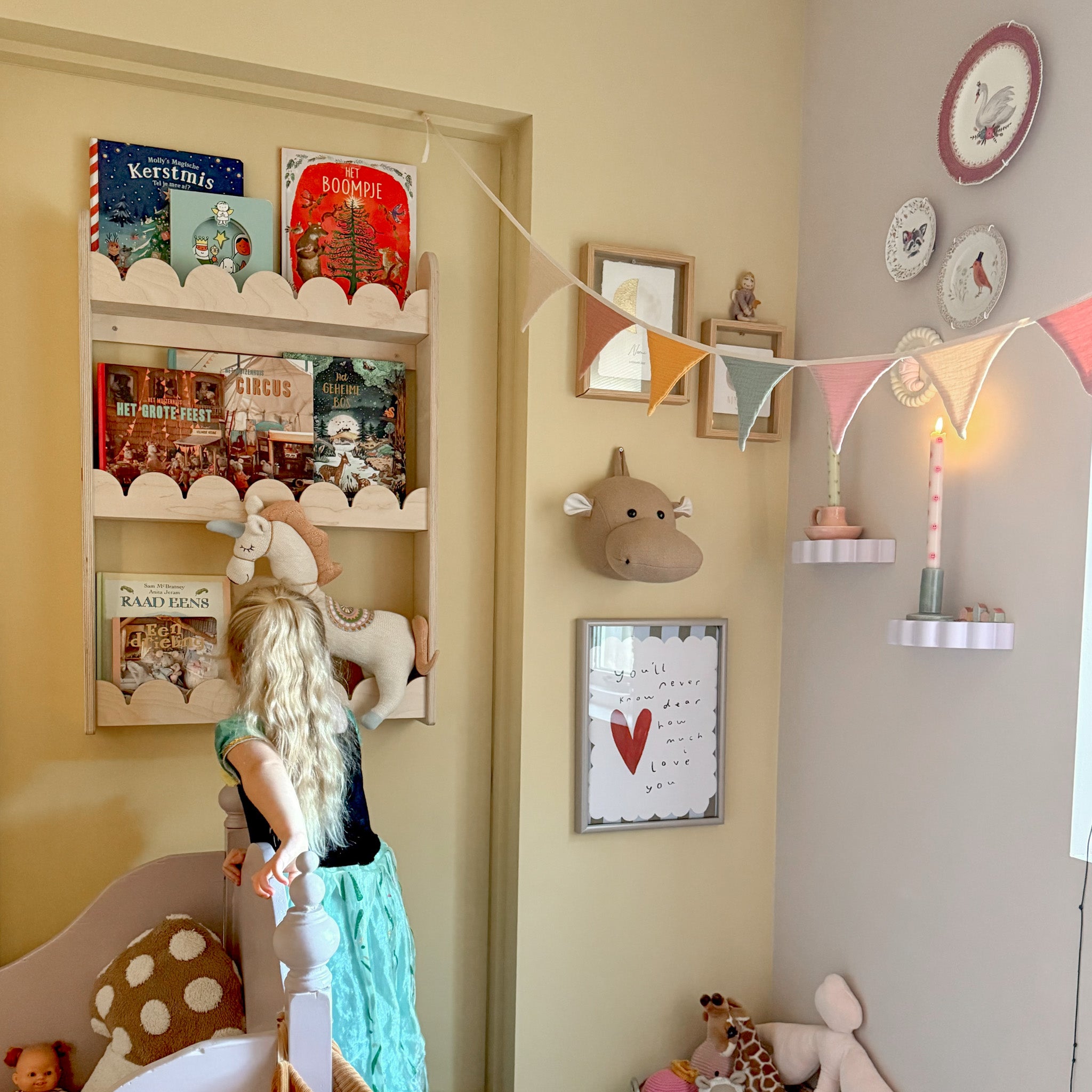 Bubble Montessori étagères à livres chambre d’enfant | 3 étagères - naturel