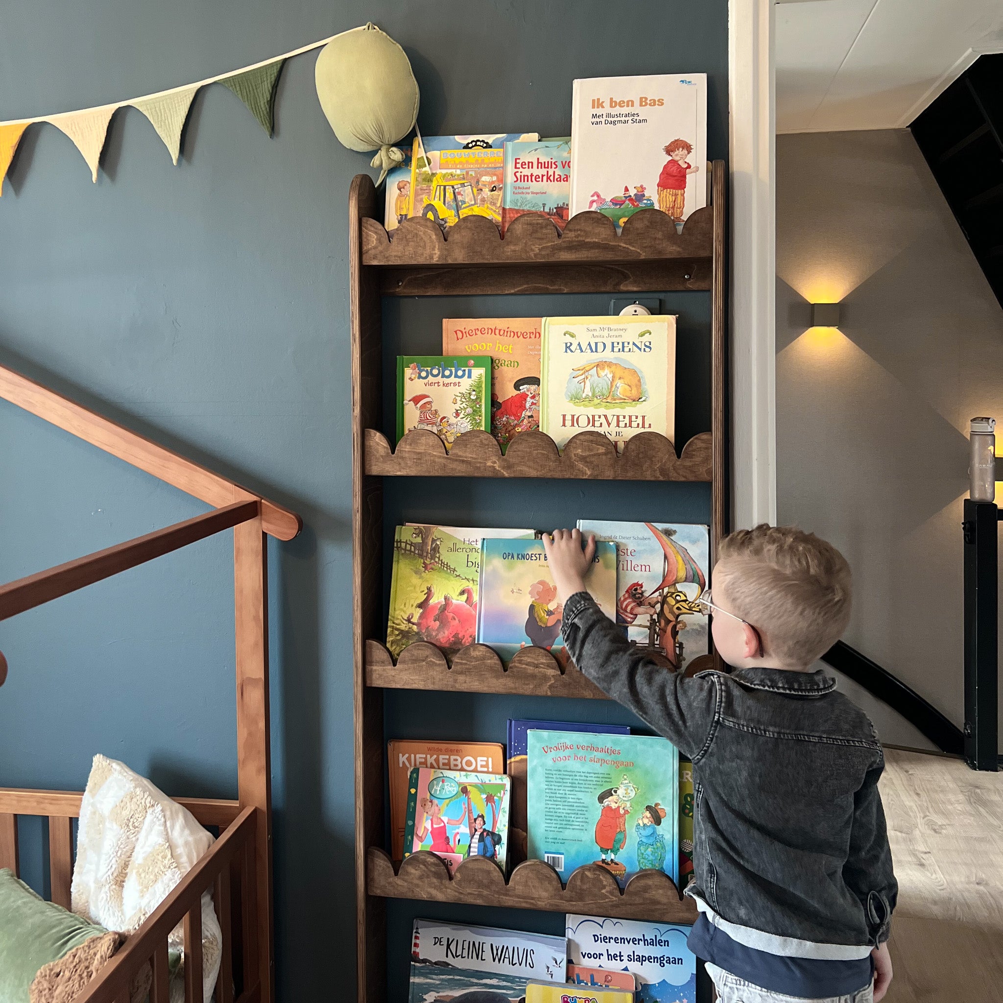 Bubble Montessori étagère à livres chambre d’enfant | 5 étagères - Wengé