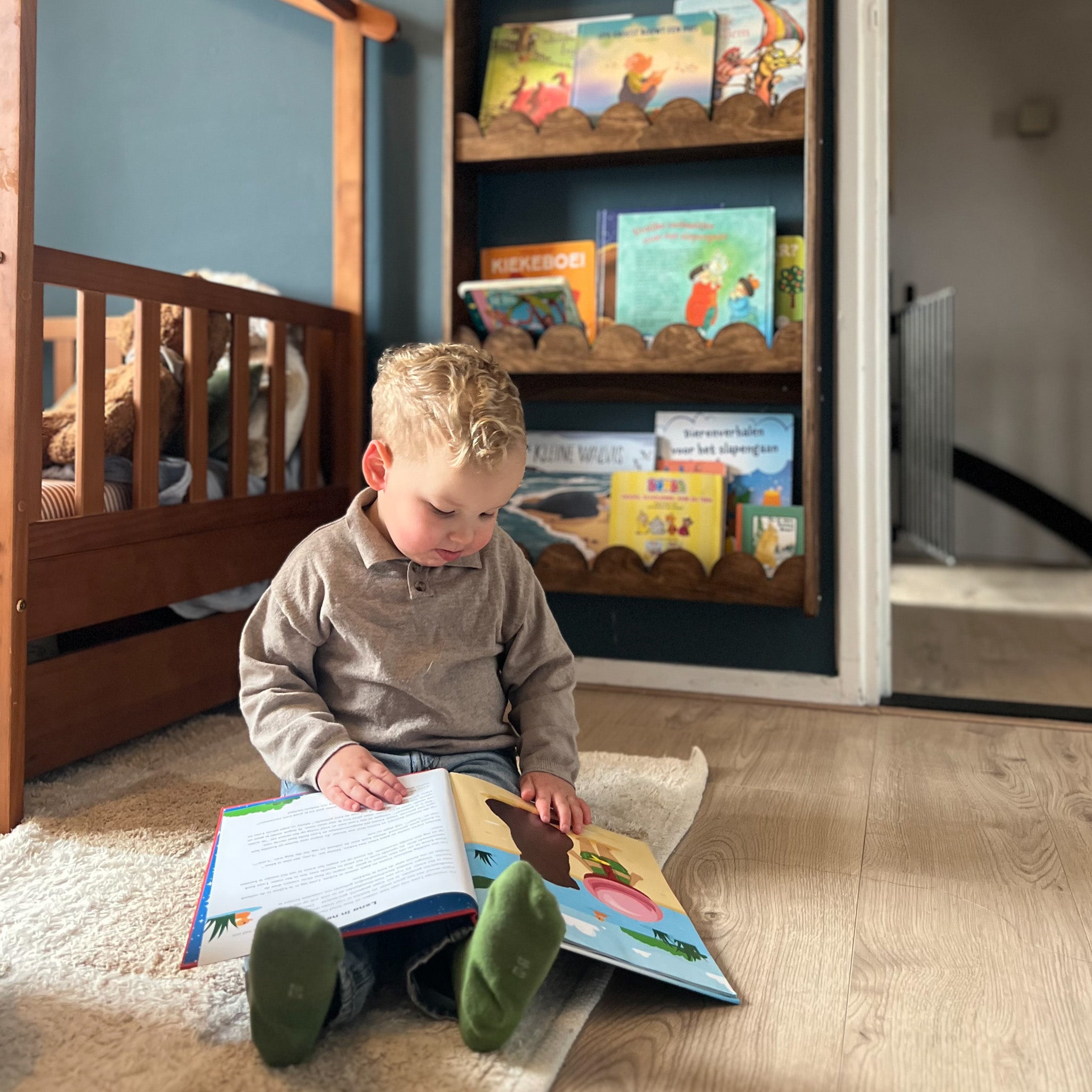 Bubble Montessori étagère à livres chambre d’enfant | 5 étagères - Wengé