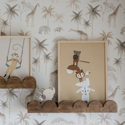 Bubble Montessori boekenrek kinderkamer | 1 plank - wengé gebeitst - toddie.nl ®