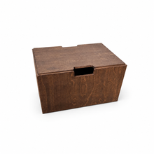 Montessori rijdende opbergkist met zwenkwieltjes en deksel - Wengé - toddie.nl ®