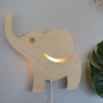Applique murale en bois chambre d'enfant | Éléphant - naturel