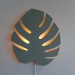 Applique murale en bois chambre d'enfant | Feuille monstera - vert