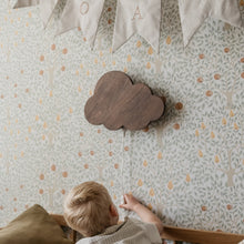 Houten wandlamp kinderkamer | Wolkie - Wengé (walnoot) - toddie.nl ®