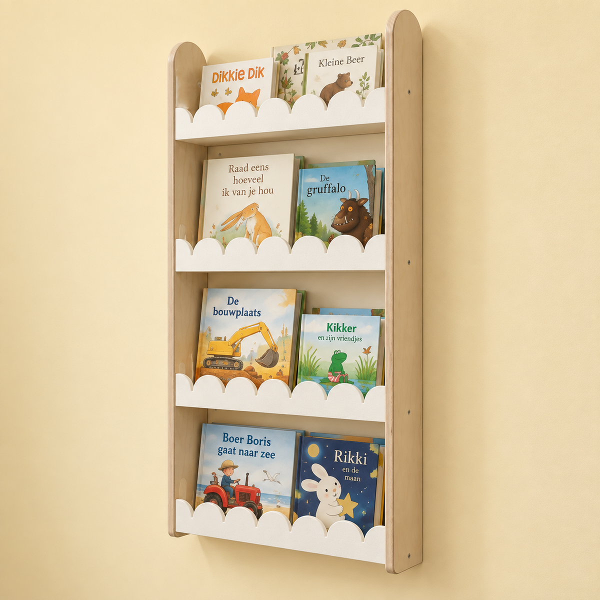 Bibliothèque murale enfant Montessori | Bubble, 4 étagères – feutre vieux rose